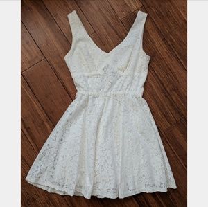 Beautiful White Lace Dress with Keyhole Back